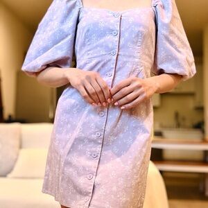 OAK + FORT Lavender Floral Mini Dress